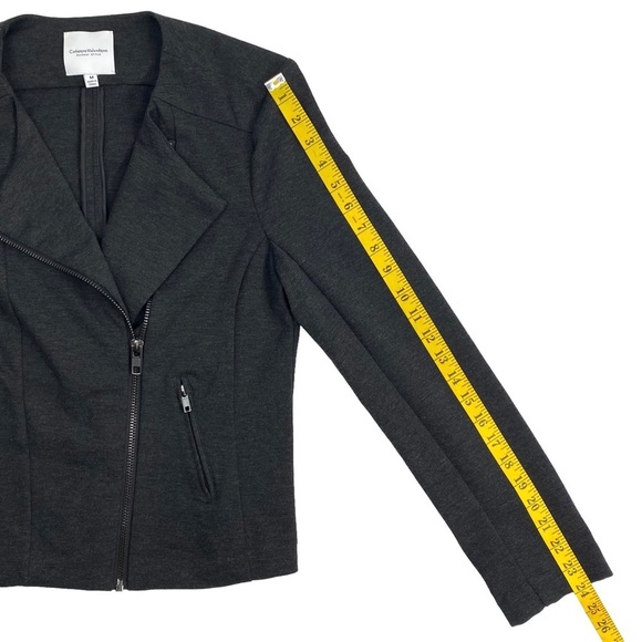 Catherine Malandrino Runway Style Women’s Charcoal Shanfa Moto Jacket EUC Size M - Picture 12 of 14